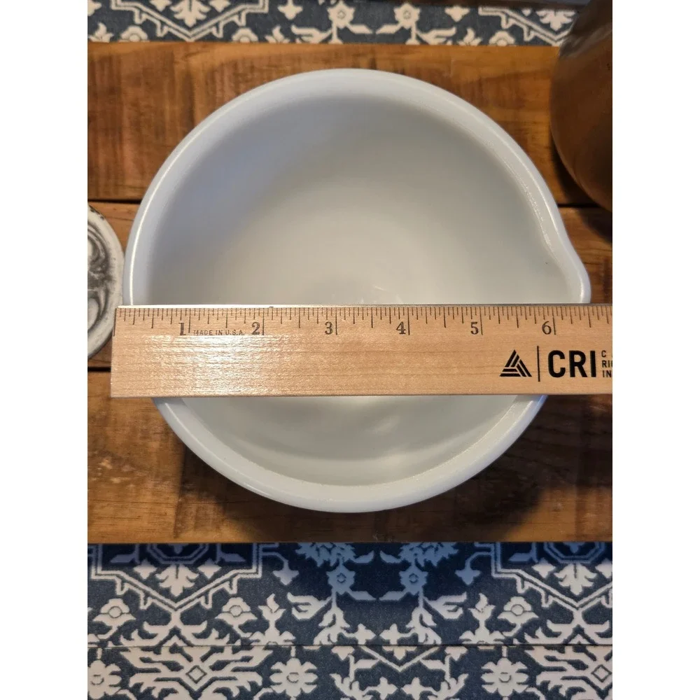Vintage Sunbeam White Milk‎ Glass Batterl Bowl Kitchenware Baking Prep